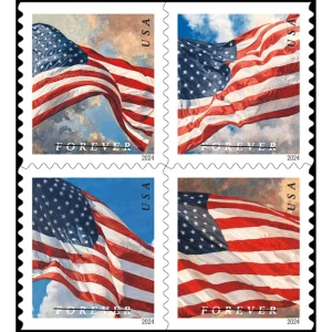Forever Stamps 2024 U.S. Flags – Patriotic Symbol, First-Class Postage