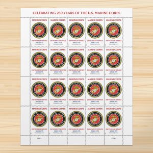Forever Stamps 2025 Marine Corps – 250 Years of Service, Honor & Service, First-Class Postage