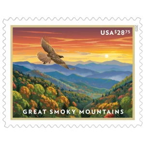 2022 $28.75 Great Smoky Mountains Scenic Landscape, Priority Mail Express Rate