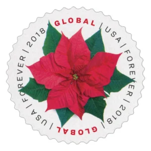 Global Forever Stamps 2018 Poinsettia – Holiday Celebration, International Rate